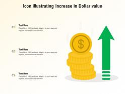 Icon illustrating increase in dollar value