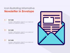 Icon illustrating informative newsletter in envelope