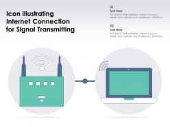Icon illustrating internet connection for signal transmitting