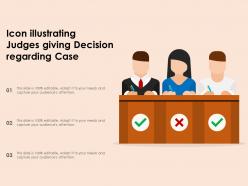 Icon illustrating judges giving decision regarding case