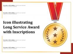 Icon illustrating long service award with inscriptions