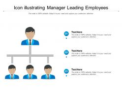 Icon illustrating manager leading employees