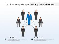 Icon illustrating manager leading team members