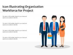 Icon illustrating organization workforce for project