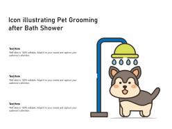 Icon illustrating pet grooming after bath shower