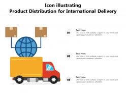 Icon illustrating product distribution for international delivery