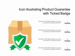 Icon illustrating product guarantee with ticked badge