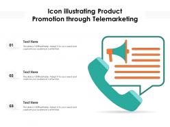 Icon illustrating product promotion through telemarketing