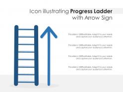 Icon illustrating progress ladder with arrow sign