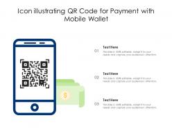 Icon illustrating qr code for payment with mobile wallet
