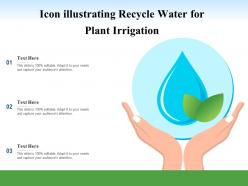 Icon illustrating recycle water for plant irrigation