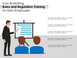 Icon illustrating rules and regulation training for new employees