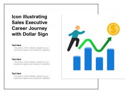 Icon illustrating sales executive career journey with dollar sign