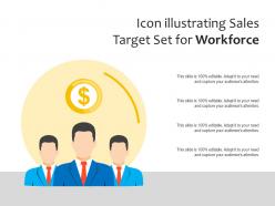 Icon illustrating sales target set for workforce