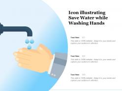 Icon illustrating save water while washing hands