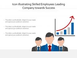 Icon illustrating skilled employees leading company towards success