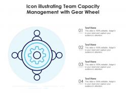 Icon illustrating team capacity management with gear wheel