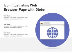 Icon illustrating web browser page with globe