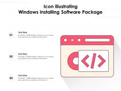 Icon illustrating windows installing software package