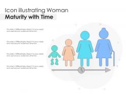 Icon illustrating woman maturity with time