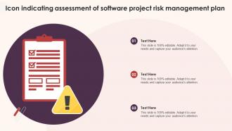 Icon Indicating Assessment Of Software Project Risk Management Plan