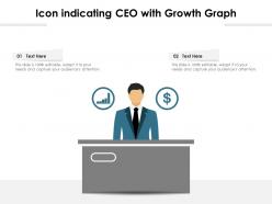 Icon indicating ceo with growth graph