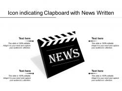 Icon indicating clapboard with news written