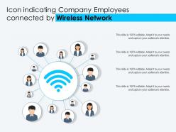 Icon indicating company employees connected by wireless network