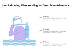 Icon indicating diver reading for deep dive adventure