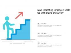 Icon indicating employee scale up with stairs and arrow