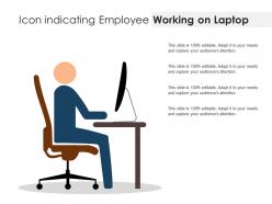 Icon indicating employee working on laptop