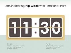 Icon indicating flip clock with rotational parts