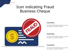 Icon indicating fraud business cheque