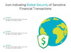 Icon indicating global security of sensitive financial transactions