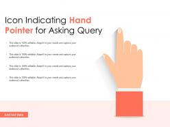 Icon indicating hand pointer for asking query