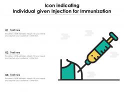 Icon indicating individual given injection for immunization