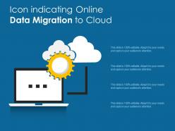 Icon indicating online data migration to cloud