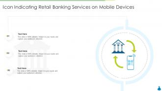 Icon indicating retail banking services on mobile devices