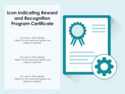 Icon indicating reward and recognition program certificate