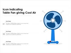 Icon indicating table fan giving cool air