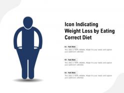 Icon indicating weight loss by eating correct diet