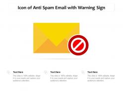 Icon of anti spam email with warning sign