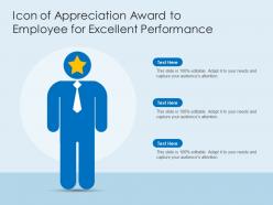Icon of appreciation award to employee for excellent performance