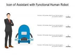 Icon of assistant with functional human robot