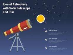 Icon of astronomy with solar telescope and star