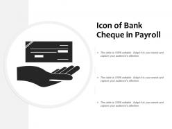 Icon of bank cheque in payroll