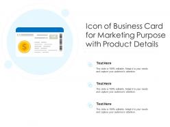 Icon of business card for marketing purpose with product details