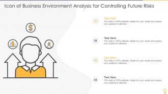 Icon Of Business Environment Analysis For Controlling Future Risks
