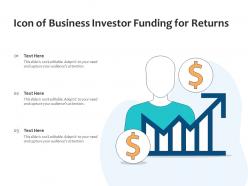 Icon Of Business Investor Funding For Returns
