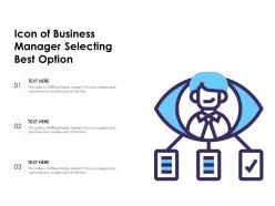 Icon of business manager selecting best option